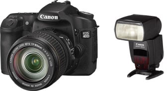 Canon EOS 40D + 580Ex II Speedlite Kit D'Appareil-Photo Slr 10,1 Mp Cmos 3888 X 2592 Pixels Noir - Très Bon État