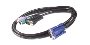 APC Câble clavier / vidéo / souris (KVM) - PS/2, HD-15 (VGA) (M) pour HD-15 (VGA) (M) - 91 cm - pour P/N: AP5201, AP5202