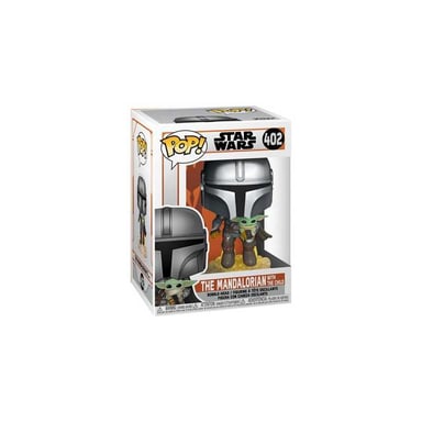 Figurine Funko Pop Star Wars The Mandalorian 402 en vol avec Jet Pack Multicolore
