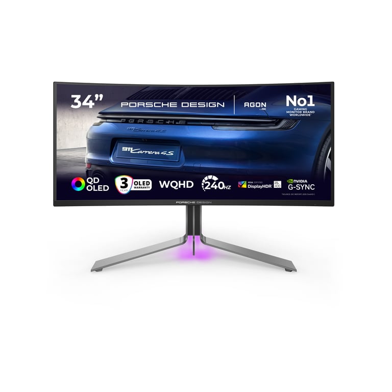 AOC Porsche PD34 écran plat de PC 86 4 cm 34 3440 x 1440 pixels Wide Quad HD QD OLED Neuf