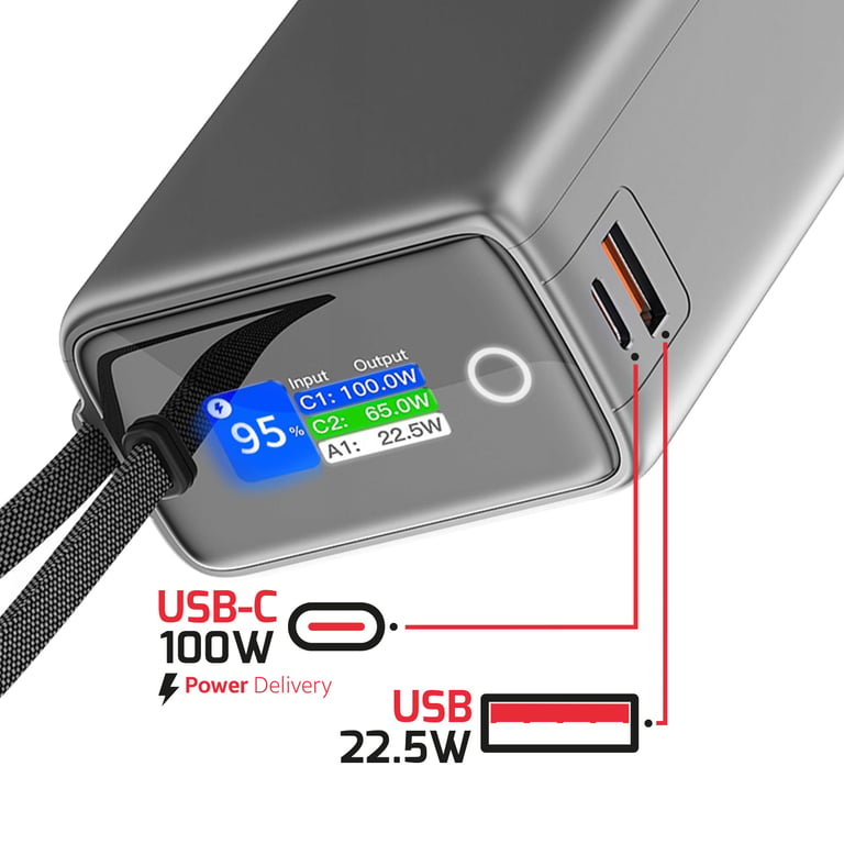 Batterie de Secours 25000mAh pour MacBook / PC Portable avec Affichage Numérique Neuf - vue 3