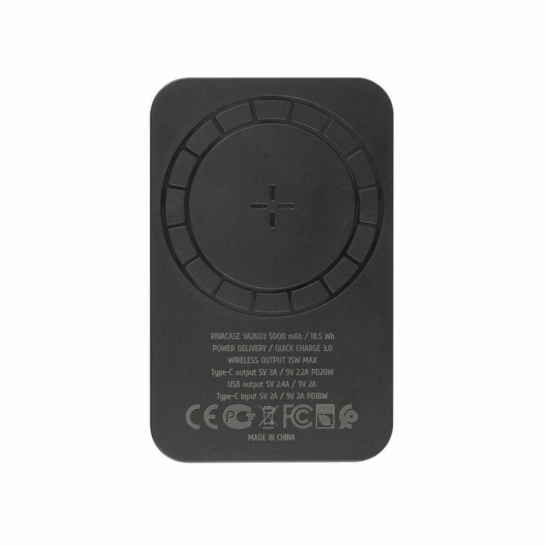 Rivacase VA2603 banque d'alimentation électrique Lithium Polymère LiPo 5000 mAh Recharge sans fil Neuf - vue 3