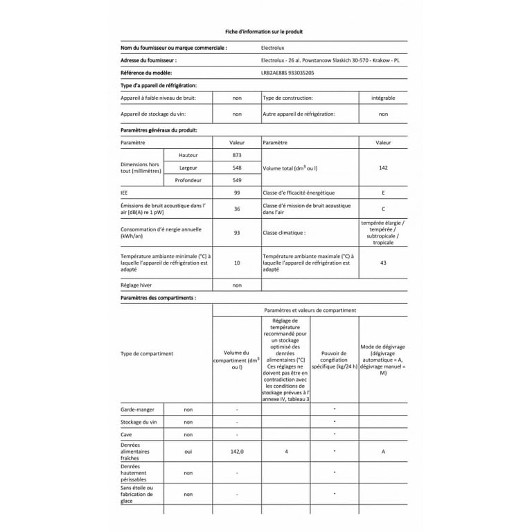 Electrolux LRB2AE88S Réfrigérateur - vue 8