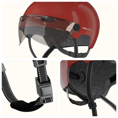 Cosmo Fusion - Casque avec éclairage Vélo Arrière Intelligent et Connecté - Feu Stop, Detection de Chute Automatique, Partage de trajet