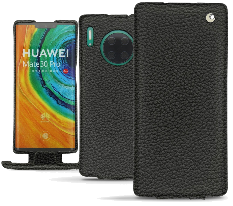 Housse cuir Huawei Mate 30 Pro - Rabat verticalNoir