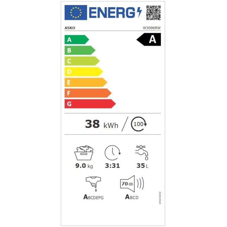 Lave-Linge Asko W3096RW – 9 Kg, 1600 Tr/min, Classe A - vue 4
