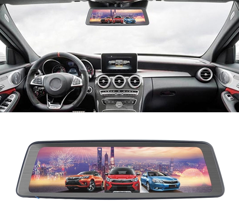 Caméra Embarquée Android 5.1 Dashcam 10 Pouces Vidéo 1600 X 400 Double Objectif YONIS