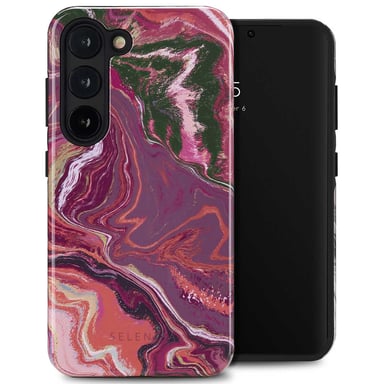 Selencia Coque arrière Vivid pour Samsung Galaxy S23 - Marble Purple