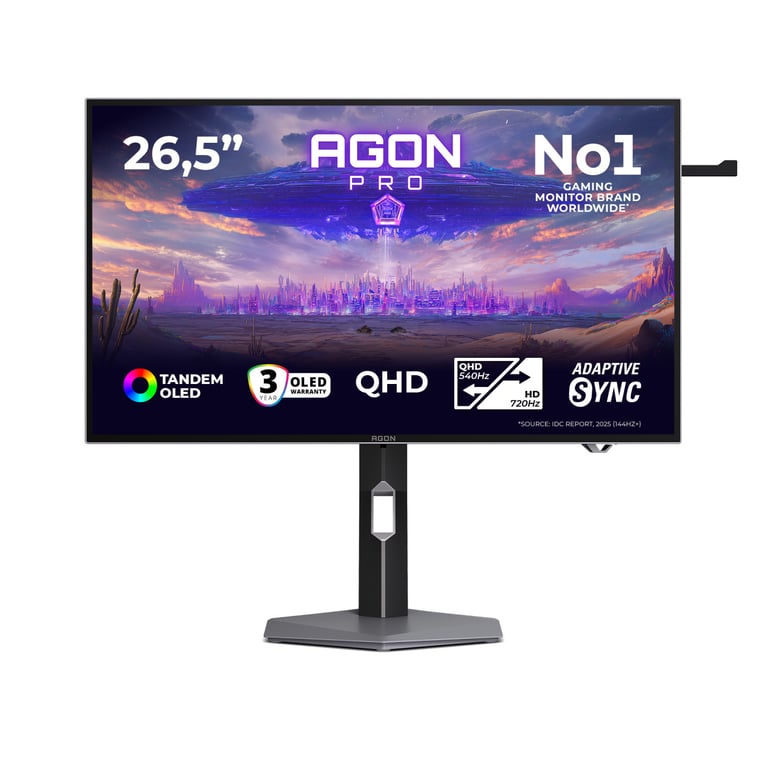 Écran PC AOC AGON PRO AGP277QKDC 26 5 Quad HD 720Hz OLED G Sync HDR500 0 03ms - vue 1