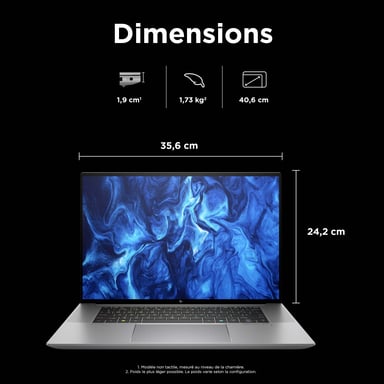 HP ZBook Studio G11 Intel Core Ultra 7 165H 40,6 cm (16'') WUXGA 16 GB DDR5-SDRAM NVIDIA RTX 3000 Ada Wi-Fi 7 (802.11be) Windows 11 Pro AI Workstation, AI PC