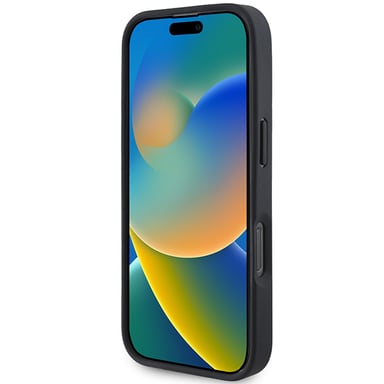 Funda Mercedes para iPhone 16 Pro Max 6.9'' negra con textura y cuero liso Funda rígida MagSafe