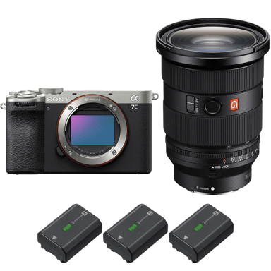 Cámara híbrida Sony A7C II Silver + FE 24-70mm f/2.8 GM II + 3 Sony NP-FZ100 + Ebook ''20 consejos para fotos que impactan''