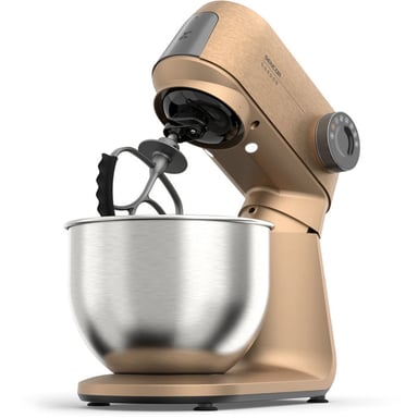 Robot pâtissier SENCOR STM 7630RS Gordon 1500 W, bol inox 5,5 L, hachoir à viande, trancheuse/râpe 4 cônes, machine à biscuits, beige/champagne