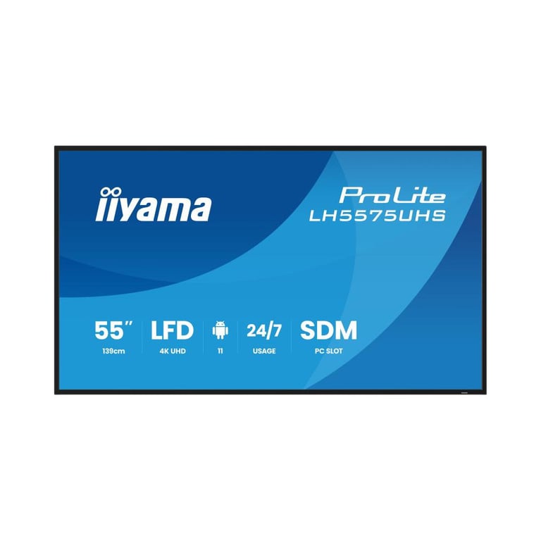 Écran professionnel iiyama ProLite LH5575UHS B2AG 55 (54.6 ) 4K UHD Android 11 500 cd m² Noir Neuf