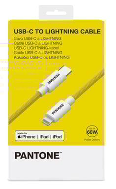 Pantone PT-CTL002-5Y cable de conector Lightning 1,5 m Blanco, Amarillo