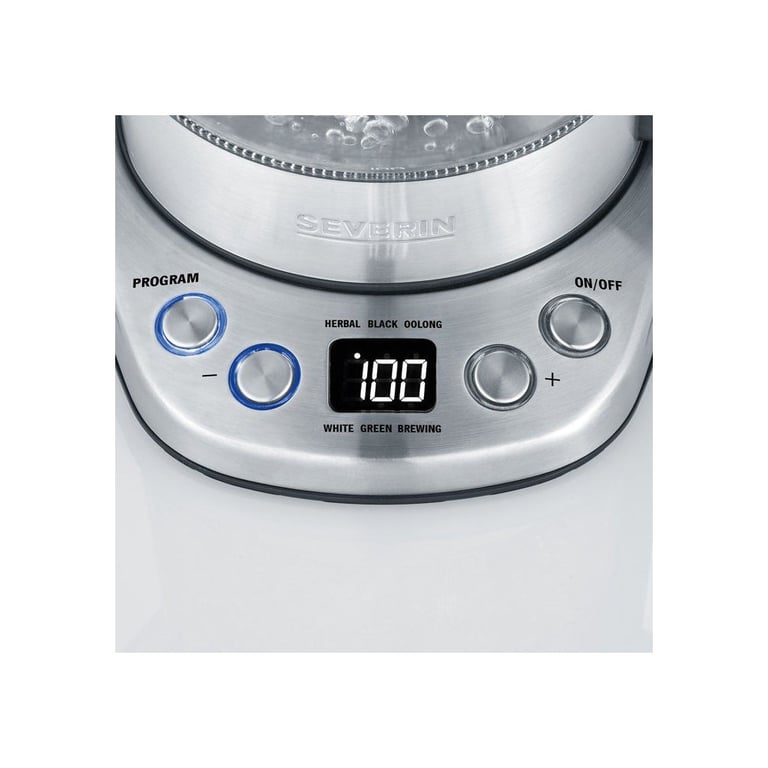 BOUILLOIRE VERRE 1L 3000W TH° 400 A 100°C INOX NOIR SEVERIN - 3473 - Neuf