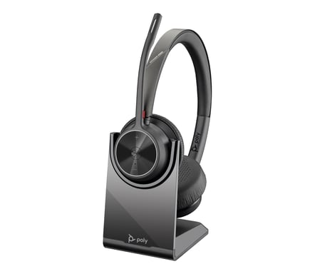 Poly Auriculares Voyager 4320-M con certificación para Microsoft Teams + llave BT700 + soporte de carga