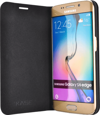 Carcasa bivalva para Samsung Galaxy S6 Edge, madera natural de palisandro