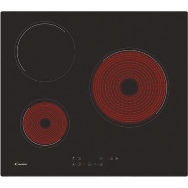 Plaque vitrocéramique CANDY 60cm, CH63CT