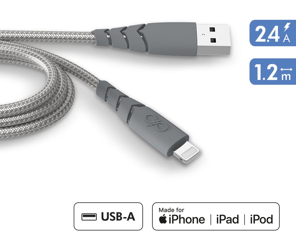 Câble Force Power Ultra Renforcé USB A vers Lightning 1 2 - vue 3
