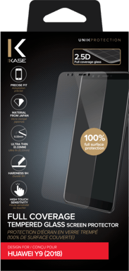 Protezione dello schermo in vetro temperato (100% di copertura della superficie) per Huawei Y9 (2018), trasparente