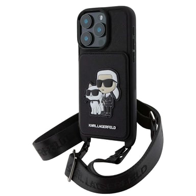 Custodia per iPhone 16 Pro con tracolla e portacarte Elegante