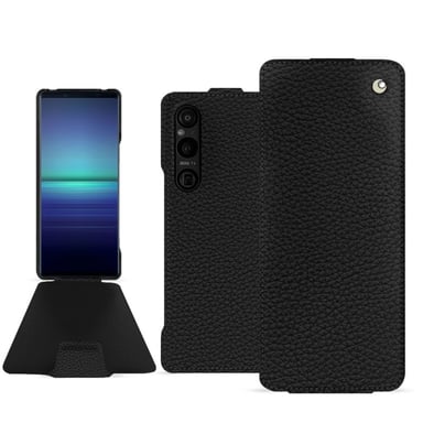 Housse cuir Sony Xperia 1 V -  - Noir - Cuir grainé