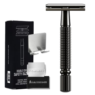 Nouveau rasoir manuel - Double tranchant pour un rasage en douceur Black