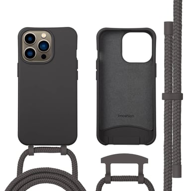 imoshion Coque arrière Color avec cordon amovible et MagSafe pour Apple iPhone 13 Pro - Black Coffee