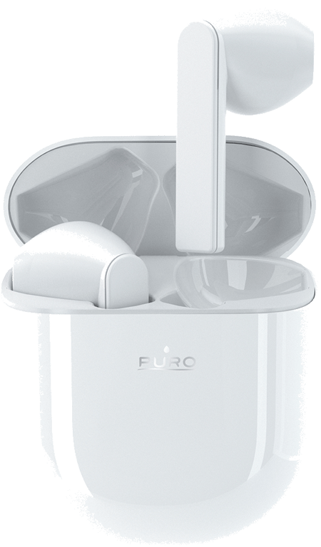 True Wireless Puros avec Botier de Charge - IPX5, Bluetooth 5.1 Blanc Puro