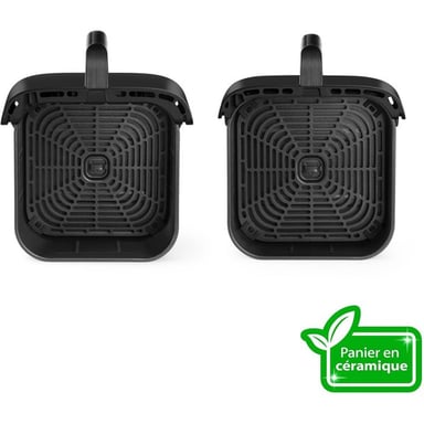 Friteuse d'air chaud Cosori Turbo Tower 10,8 L double stack 2630 W 7 programmes Noir PTFE-free
