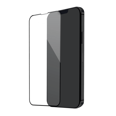 Protector de pantalla de cristal templado (100% cobertura de superficie) para Apple iPhone 13/ 13 Pro/ 14, Negro