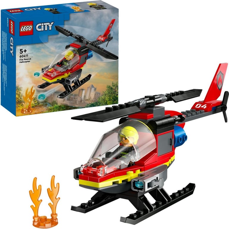 Hélicoptère de Secours des Pompiers LEGO City - Modèle 60411 - Neuf