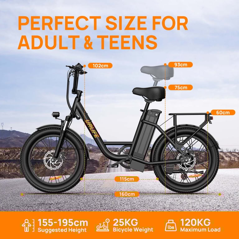 Vélo Électrique URLIFE E20 Moteur Batterie 48V 13Ah Pneus De 20 Pouces Freins à Disque Neuf - vue 5