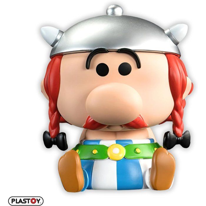 Plastoy Tirelire Astérix Chibi Obélix en plastique 14 cm avec boîte - vue 3