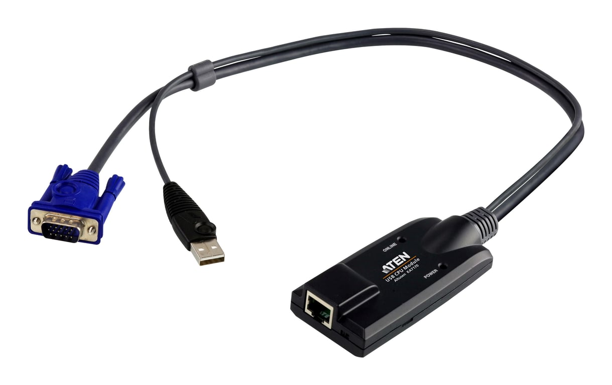 ATEN Adaptateur KVM VGA USB avec prise en charge de la vidéo composite - Neuf