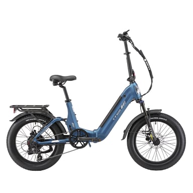 Bicicletta elettrica pieghevole TTGO F7, batteria da 48 V 15 Ah, freni a disco idraulici - blu