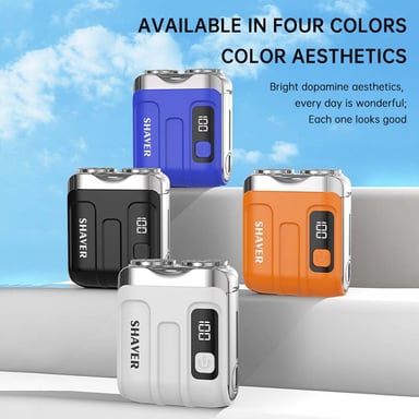 Mini Rasoir Électrique avec Affichage Numérique - Rasoir de Voyage Portable pour Hommes et Femmes, compatible avec Huawei, Samsung, APPLE, Garmin Orange