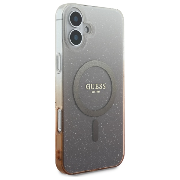 Coque pour iPhone 16 Guess IML Glitter Glitter Gradient MagSafe GUHMP16SHGRCELW - vue 6