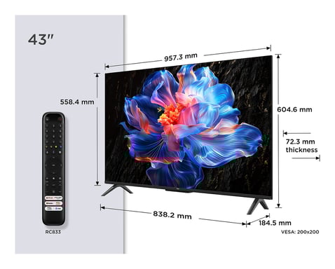 TCL P6K 43P6K Televisor 109,2 cm (43'') 4K Ultra HD Smart TV Wifi Metálico