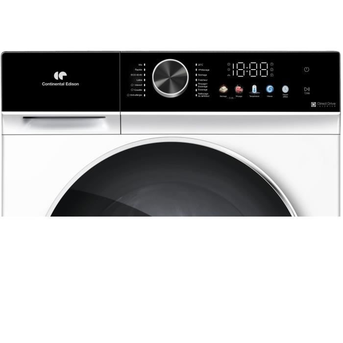 Lave linge séchant CONTINENTAL EDISON CELS106W 10kg / 6kg Moteur induction directe 60 cm 1200 trsmin - vue 5
