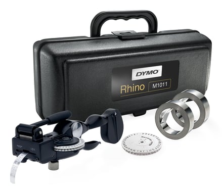 DYMO RHINO M1011 Herramienta M1011 Herramienta industrial para crear etiquetas en relieve | con etiquetas de aluminio y acero inoxidable | Estuche de transporte resistente