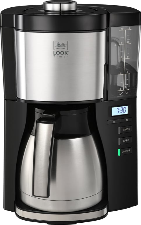 Cafetière look v therm timer acier brossé