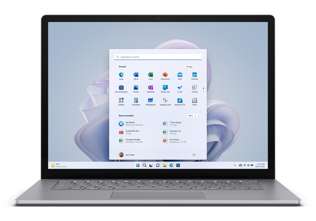 Microsoft Surface Laptop 5 Intel® Core™ i7 i7-1265U Ordinateur Portable 38,1 Cm (15 ) Écran Tactile 16 Go Lpddr5X-Sdram 256Go SSD Wi-Fi 6 (802.11Ax) Windows 11 Pro Espagnole Platine - Excellent État