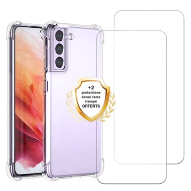 EVETANE Coque Samsung Galaxy S24 Antichoc coins renforcés Silicone + 2 Vitres en verre trempé Protection écran