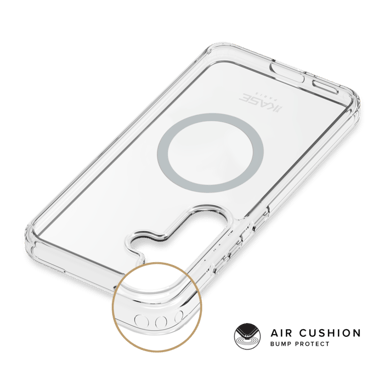 Custodia magnetica antiurto invisibile realizzata con il 75% di plastica riciclata per Samsung Galaxy S25 5G, trasparente