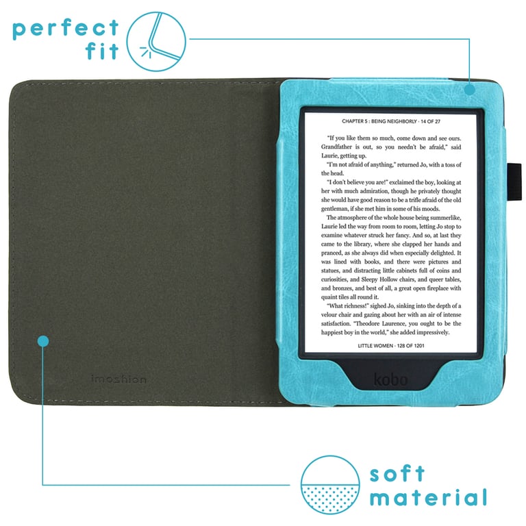 imoshion Étui de liseuse portefeuille en cuir végan pour Kobo Nia Neuf - vue 8
