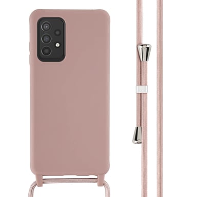 imoshion Coque en silicone avec cordon pour Samsung Galaxy A52(s) (5G/4G) - Sand Pink