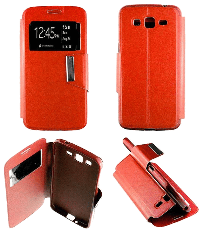 Etui Folio compatible Rouge Samsung Galaxy Grand 2
