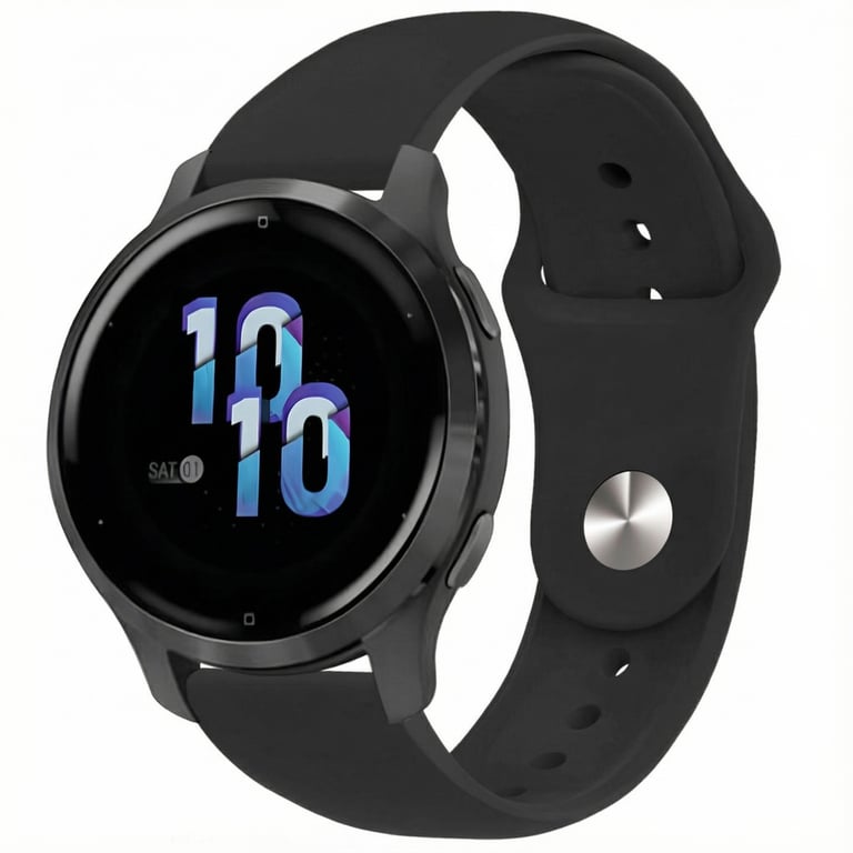 imoshion Bracelet sport en silicone - Connexion universelle 22 mm - Noir - Neuf